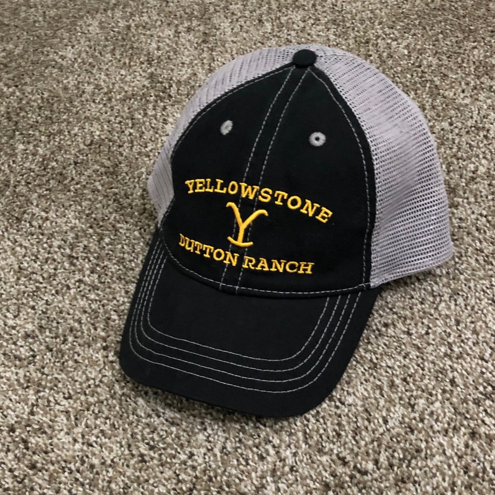 Yellowstone Dutton Ranch Black & Gray Mesh Trucker Hat